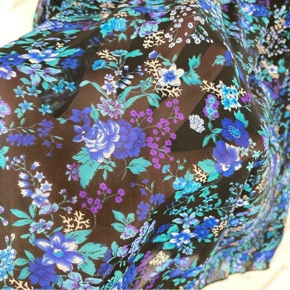 Playback Mini Dress Lined Floral Large V-Neck Halter Elastic Waist - Picture 4 of 11